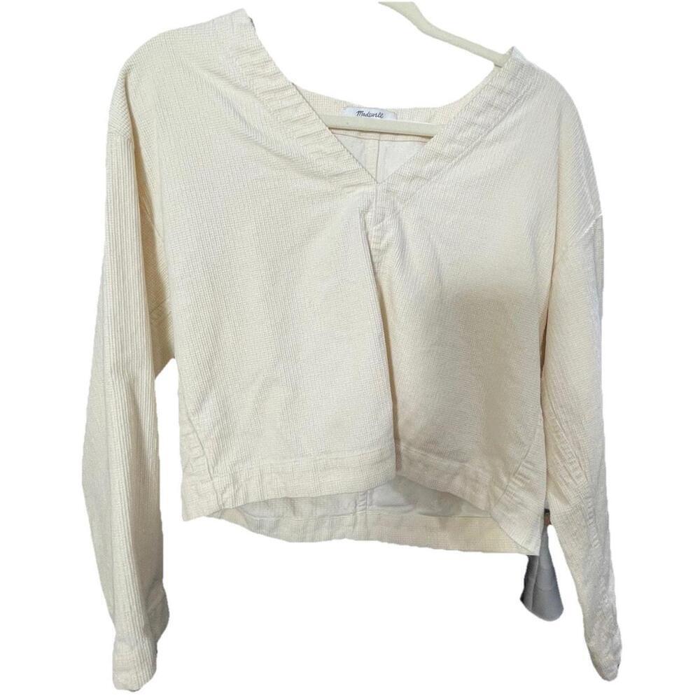 Madewell Corduroy Top Cropped Ivory Small Women’s Fall Winter Casual
